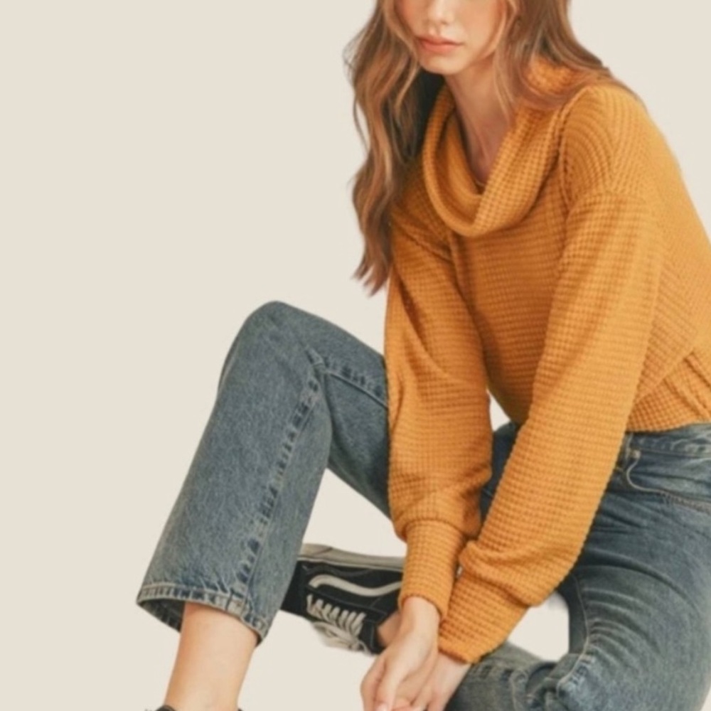 New Free People Waffle Knit Surplice Back Top in Canyon Moon